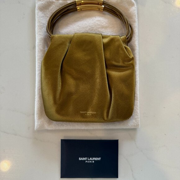 NWT Saint Laurent Mini Pochon Bag in New Jungle - Picture 1 of 10